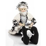 Kobold figura textil fekete fehér 31x27x51cm