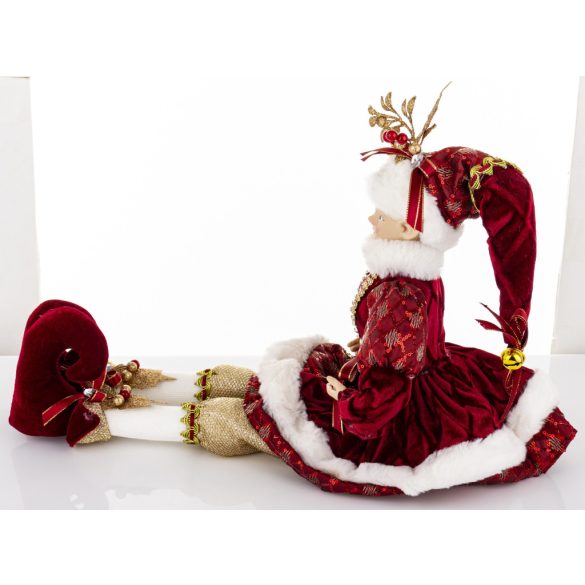 Kobold figura textil piros arany 55x15cm