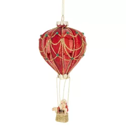 Karácsonyfadísz hőlégballon piros