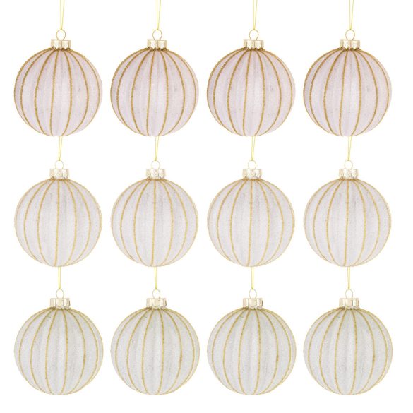 Karácsonyfa dísz pasztell gömb 3 féle/db