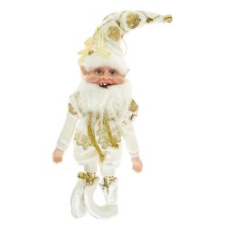 Manó textil fehér arany 12x8x38cm