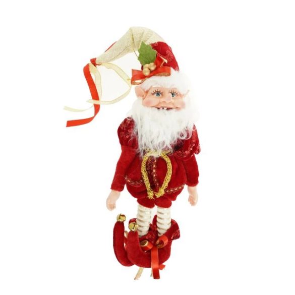 Manó textil piros 12x8x38cm