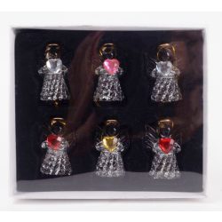 Angyal akasztós üveg 6db-os 6cm