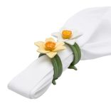 Szalvétagyűrű nárcisz díszes poly 7x6cm