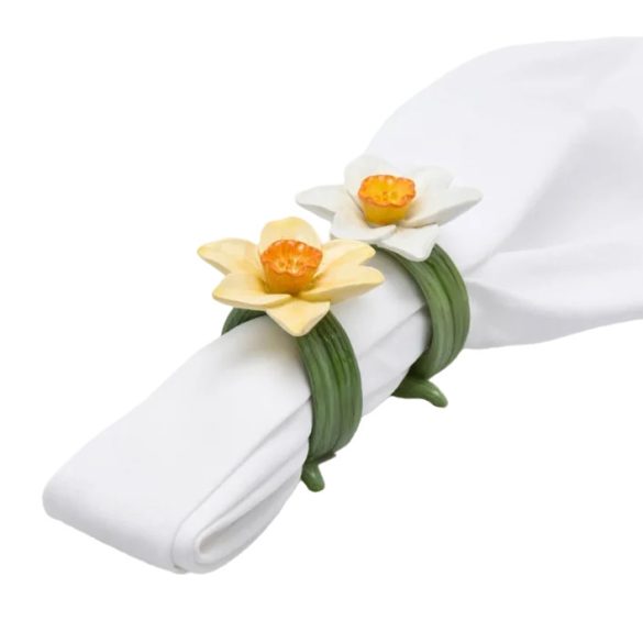 Szalvétagyűrű nárcisz díszes poly 7x6cm
