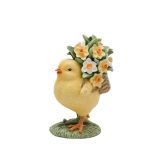 Csibe virágkosárral dekoráció poly13x7cm