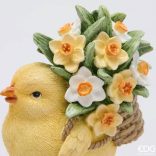 Csibe virágkosárral dekoráció poly13x7cm