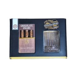   Becky's Gentleman Tejcsokoládé Szivar Whiskey Üveg Pohárral 75g