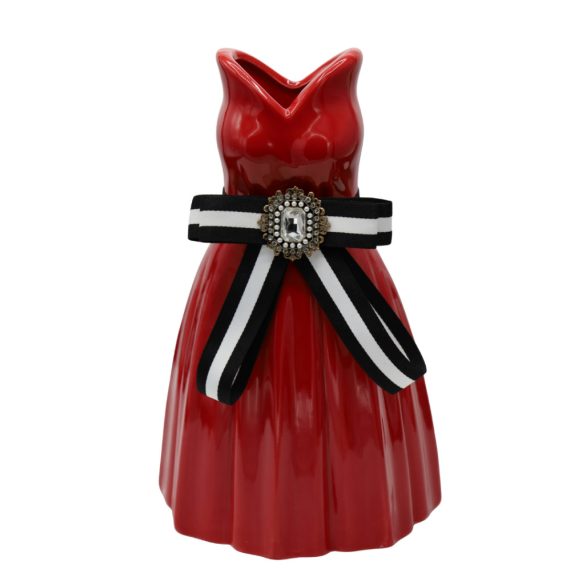 Váza piros ruha kerámia 18x28cm