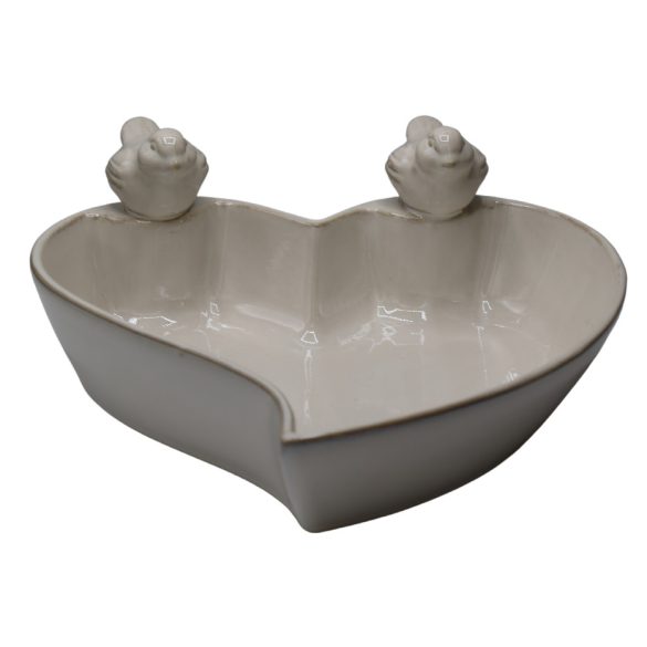 Madáritató kerámia szív alakú krém 31x30cm