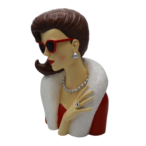 Női fej napszemüvegben poly 17x27cm