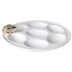 Tojástartó tál kerámia bézs 18x4cm