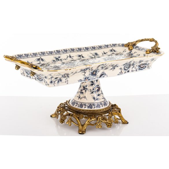 Barokk stílusú kínálótál kerámia 43x18cm