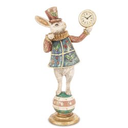 Nyúl figura órával poly 35cm