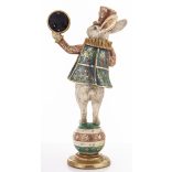 Nyúl figura órával poly 35cm