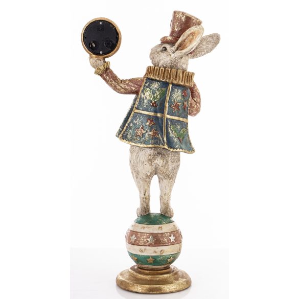 Nyúl figura órával poly 35cm