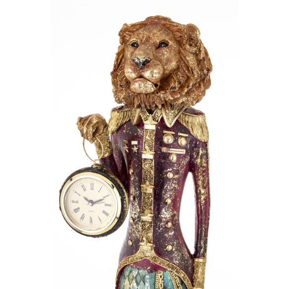 Oroszlán figura órával poly 78x10cm
