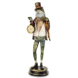 Béka figura órával poly 45x14cm