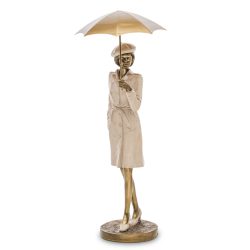 Női figura esernyővel poly 37x17cm