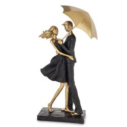 Szerelmes pár esernyővel poly 35x18cm