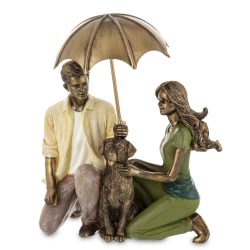 Szerelmes pár kutyával poly 19x15cm