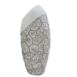 Padlóváza poly fehér, bronz 27x21x66cm