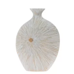 Váza vonal mintával fehér poly 28x12x38cm