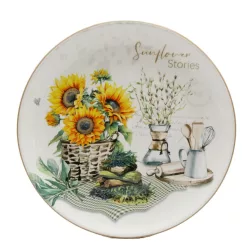 Kistányér kerámia napraforgós 21cm
