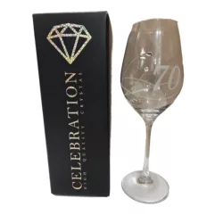 Boros pohár swarovski"70"felirattal 360ml