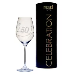 Boros pohár swarovski"50"felirattal 360ml