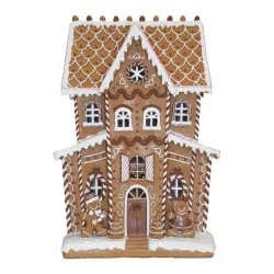 Mézeskalács ház LED-es poly 54x31x76cm
