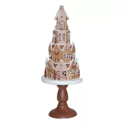 Mézeskalács ház tortatartón LED-es 59cm