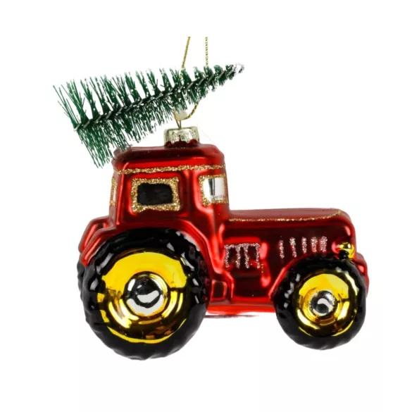 Karácsonyfadísz traktor 9x5cm