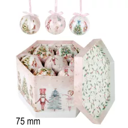 Karácsonyfa gömb 14db-os diótörő 7cm