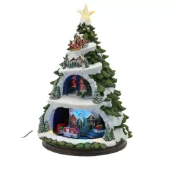 Dioráma karácsonyfa Led,zenél,mozog 46cm