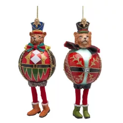 Karácsonyfadísz lógólábú macskás 2 féle 20x8cm