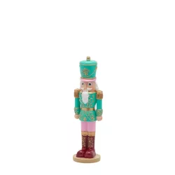 Diótörő figura poly zöld rózsaszín 26x8cm