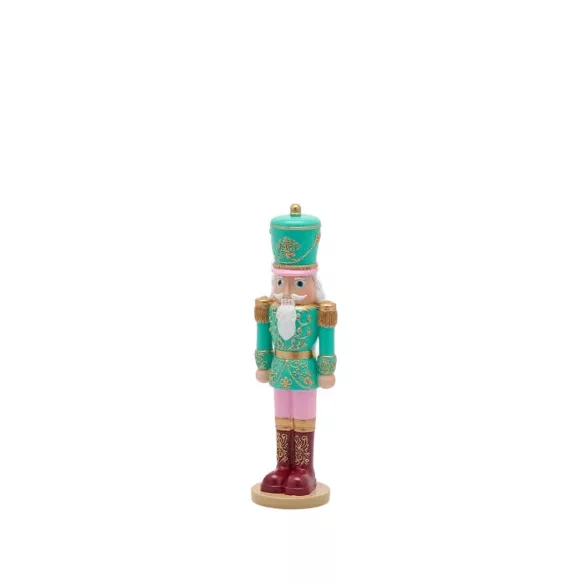 Diótörő figura poly zöld rózsaszín 26x8cm