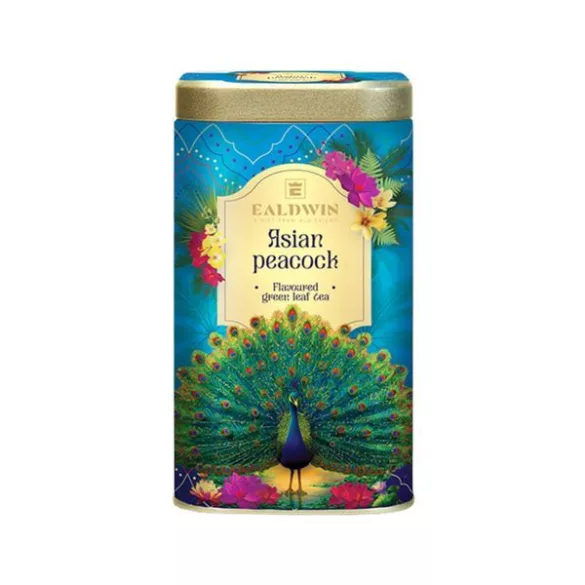 Ealsdwin Asian peacock zöld szálas tea fémdobozban 100g