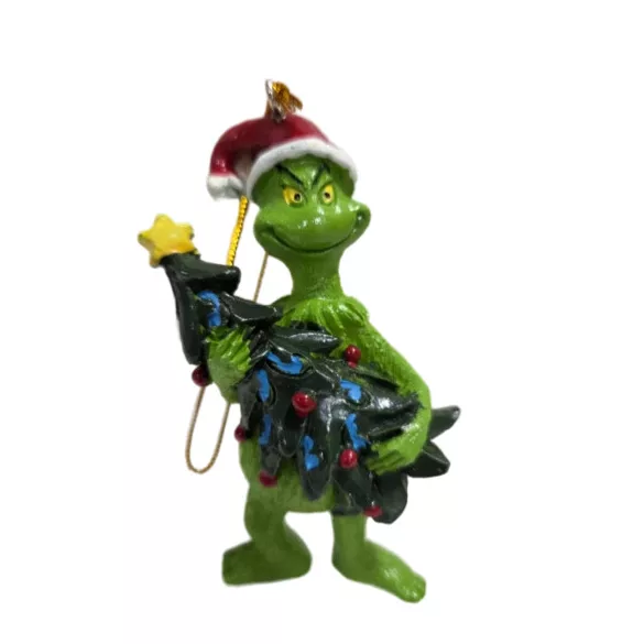 Grinch figura karácsonyfával poly 10cm